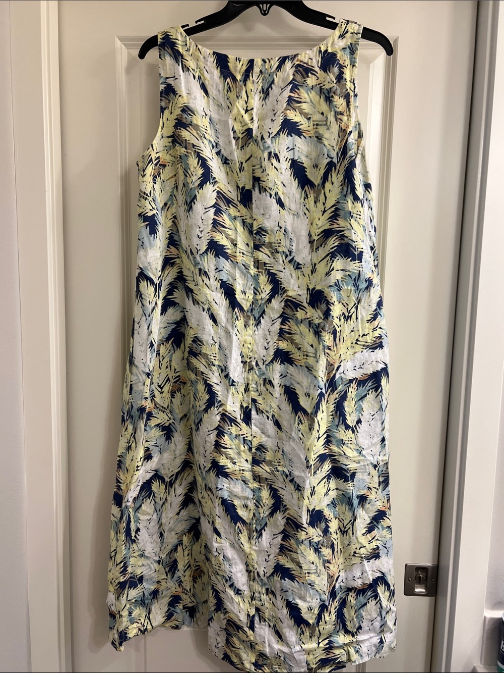 J. Jill Yellow, Navy & White Leaf-Print Maxi Dress - Picture 5 of 7